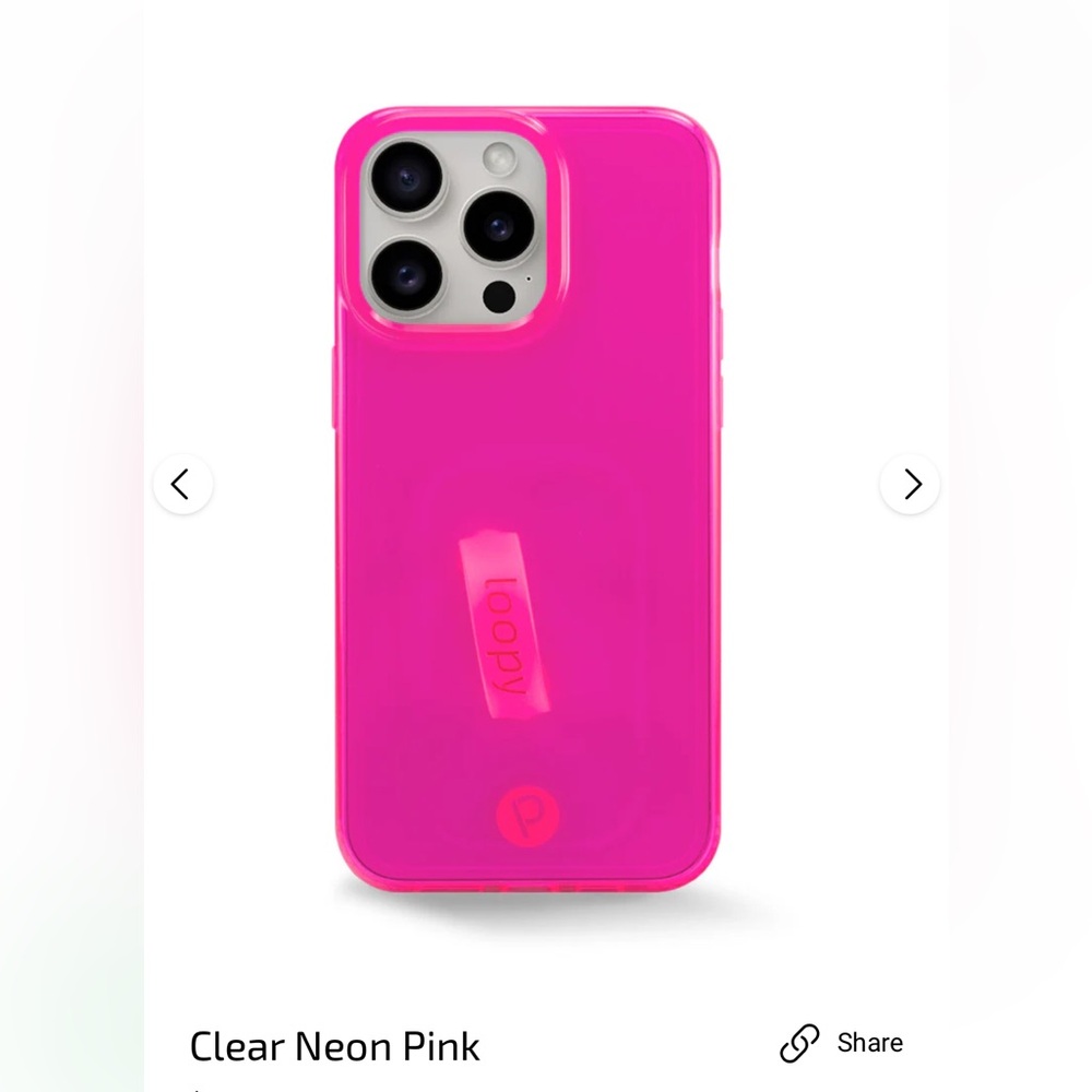 Loopy Clear Neon Pink IPhone 15 Pro Max case *BRAND NEW*